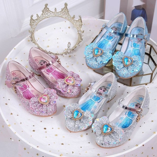 Elsa prinsesskor barn flicka med paljetter blå 16cm / storlek 16cm / size24
