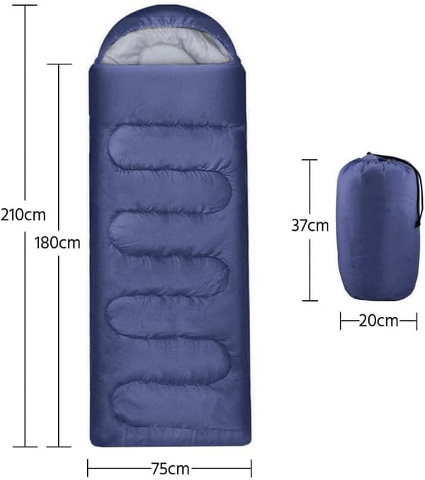 Sovepose til voksne til 3 sæsoner, letvægts camping og vandring [YDE] Navy Blue