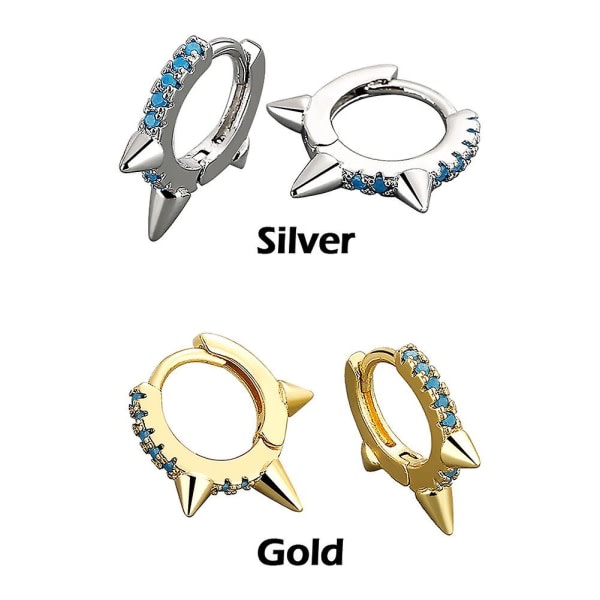 1 par kvinnor mode smycken Portable Hoop örhängen Geometric Diamonds Festival Silver