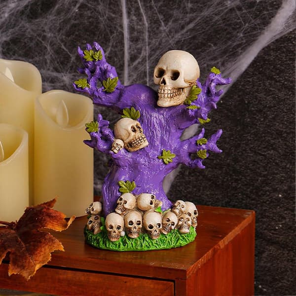 Halloween Dødninghode Gresskar Ornament Harpiks Dødninghode Stubbe Gresskar Hode Statue Skummel Bordfigur for Innendørs Spøkelseshus Prop Qinghai A_tfrf A