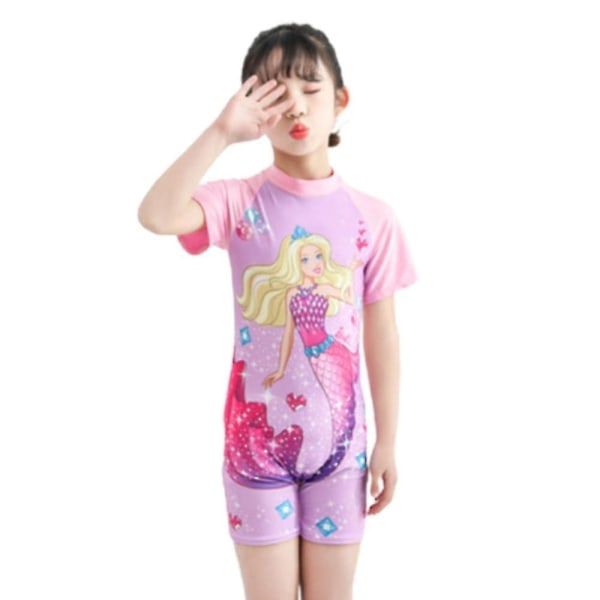 Barn Flickor Simdräkt Sjöjungfru Badkläder Baddräkt One Piece Summer Beachwear 6-7 år
