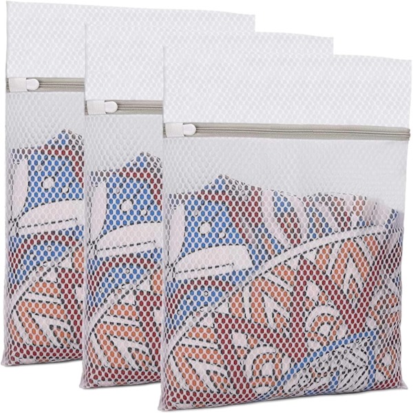 3-pack 10x12 tum Nätpåsar för Delikat Tvätt, Strumpor, BH, Masker, Babykläder