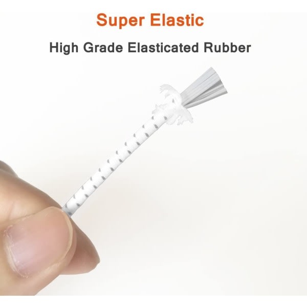 3-pack självlåsande elastiska skosnören (vita), reflekterande