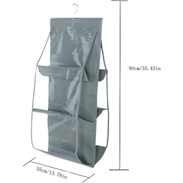 CDQ Paket med 3 hopfällbar hängande handväska förvaringsväska med 6 fack påshållare