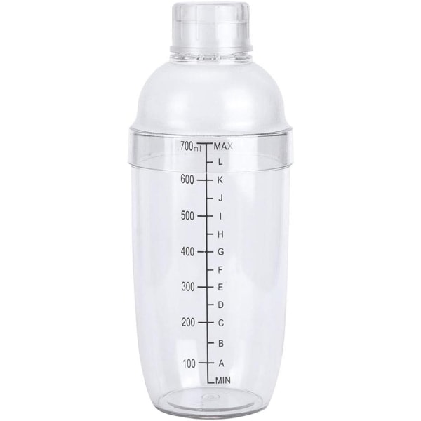 Cocktailshaker, Transparent Beverage Shaker av plast Avtagbar