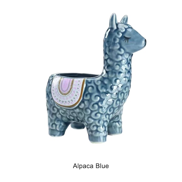 1/2/3 Dyreformede Krukker - Smukke og holdbare keramiske blomsterpotter Alpaca blå 1 Pc Alpaca blue