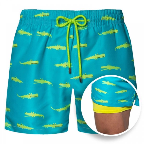 Badbyxor för män Simshorts Board Shorts Snabbtorkande Strandshorts-DK6005 zdq