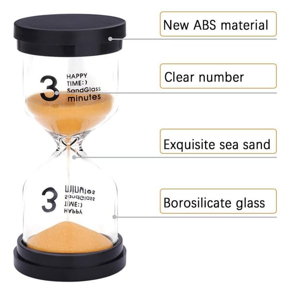 Round Hourglass Design, Durable &amp; Safe Material, Mini Sand Timer for Classroom Games &amp; Kitchen Decor, Time Management Skill Trainer, Box