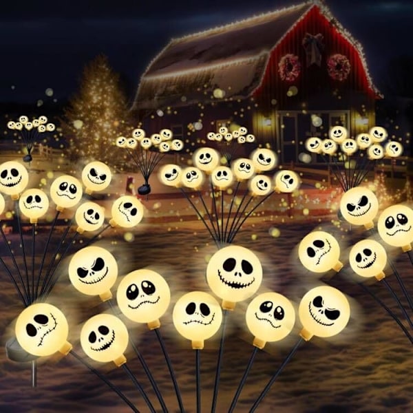 2 stk 8 LED Spøgelsesagtige Halloween-lamper, Vandafvisende Svingende Solhavelamper Varmt hvid Varmt hvid Varm vit Varm vit