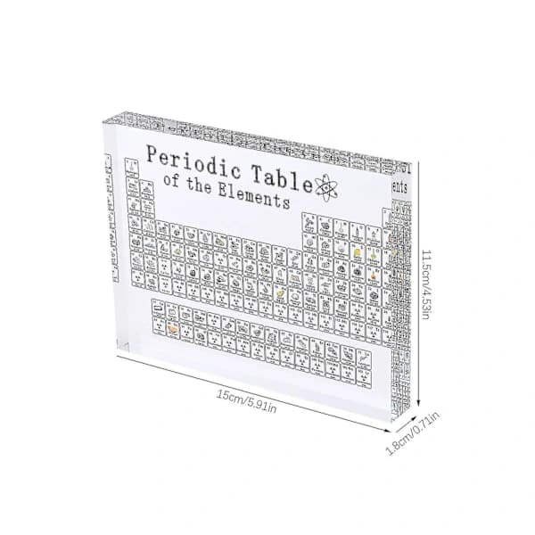 Large Periodic Table with Real Elements Inside, Acrylic Periodic Table