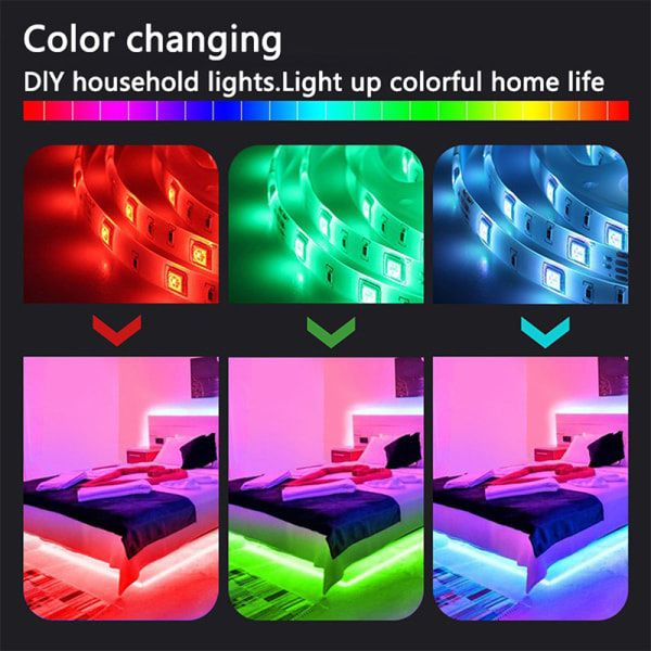 5V USB LED-lysstripe RGB LED-lysstripe 2835 5050 LED-tape L RGB 5M