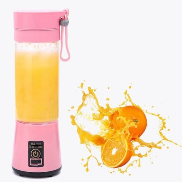 380ml bærbar elektrisk frugtpresser hjem USB genopladelig smoothie maker blendere maskine sportsflaske juicingcup Pink