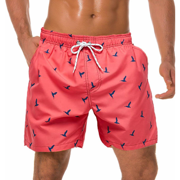 Upplösande badbyxor Födelsedagsbus Rolig svensexa strandfest-present till din bror Tappa bort hans badbyxor i poolen (FÖRSTÅR DU?) Fågel-Rosa Bird-Pink Small