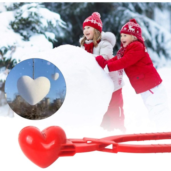 Snowball Clip, Love Heart Shapes Snowball Maker Clip Leksaker, Sand Ball Toy Clip, Large Snow Globe Tool Återanvändbar form med handtag