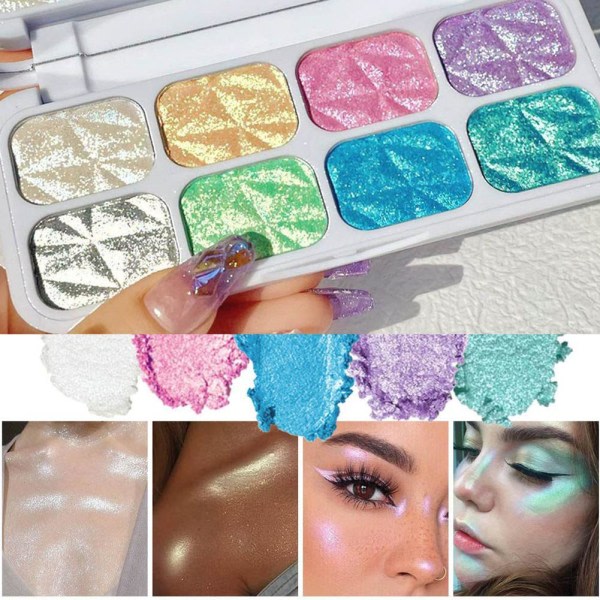 Mermaid Highlighters Ansigts Makeup Palet til nem påføring