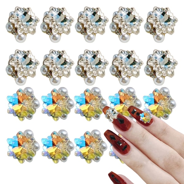 CDQ 20 stk Nail Crystal Rhinestones, Nail Diamonds Glas Metal Gems