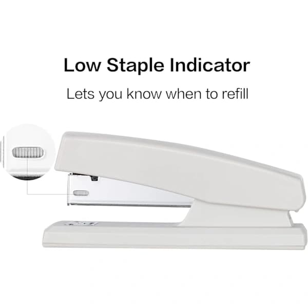 Stapler, Desktop Stapler, Office Stapler, 25 Sheet Capacity, White