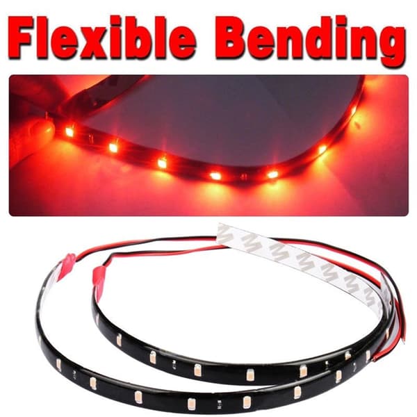 6 ST Vandtæt DC 12V Motor LED Strip Undervognslys til bil Rød Red 2
