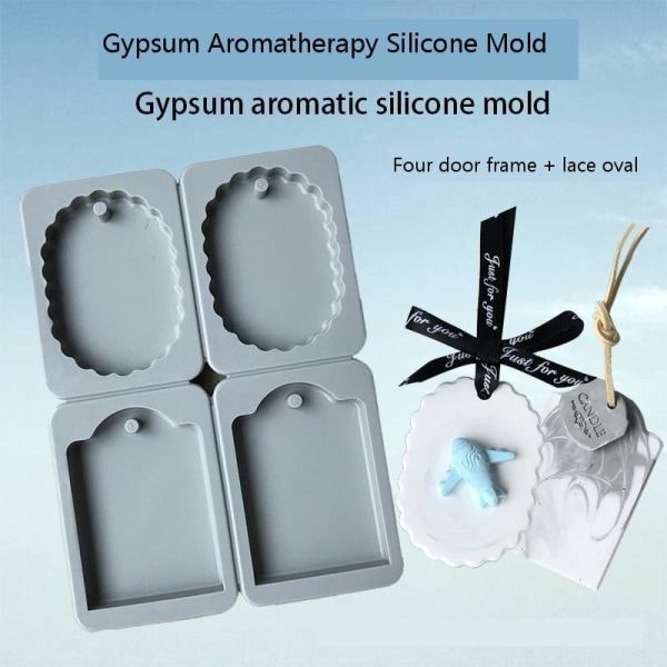 Ljusformar Ljus Stearinljus DIY Gjutformar i Silikonform Oval Dörrkarm i Spets