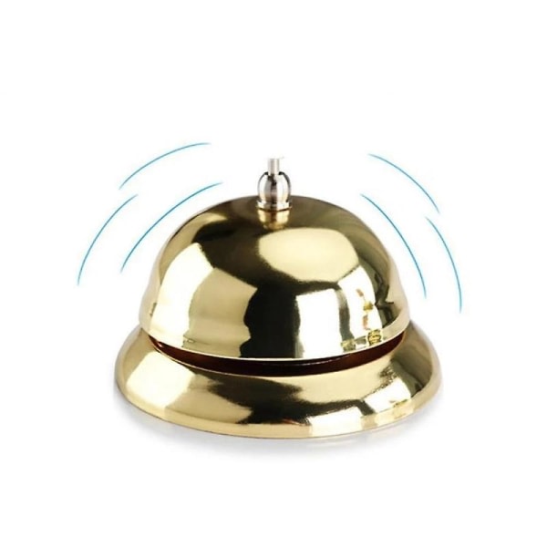 8,5 cm Gold Call Bell Sivbord Reception Restaurant Ring serviceklocka for hoteldisk