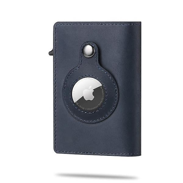 För Apple AirTag Plånbok Mies Kolfiber Mode ID Kreditkortshållare Rfid Slim AirTag Slide Plånbok Suunnittelija Korthållare Tummansininen