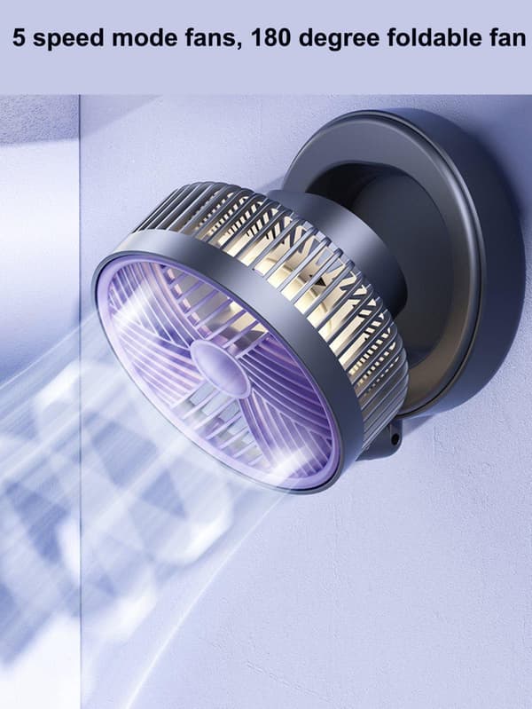 Powerful Cooling Fan, Compact Whole-Room Air Circulator. Table, Desk Oscillator, Portable Reusable Fan Svart Lilla
