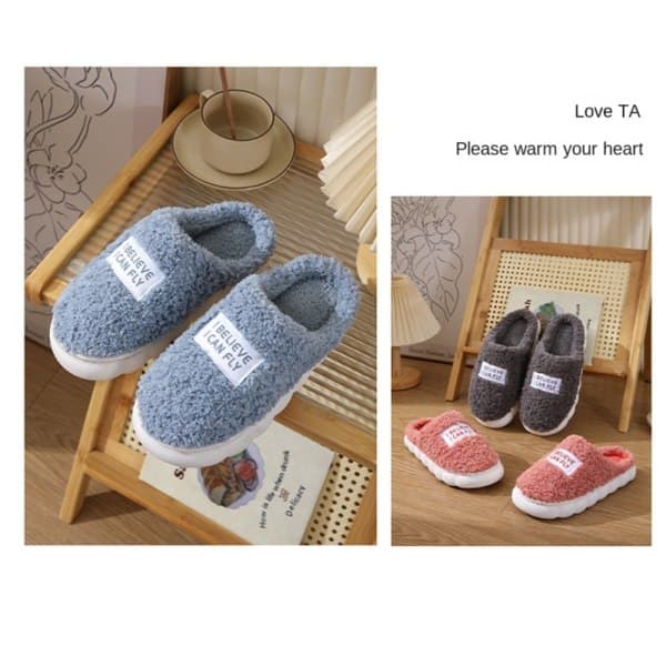 Fuffy Fur Tofflor Plysch Flat Tofflor BLÅ 38-39 Blå 38-39 Blue 38-39