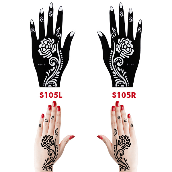 2-delad Henna-mall Tillfällig Handtatuering Kroppskonst S103 SQBB