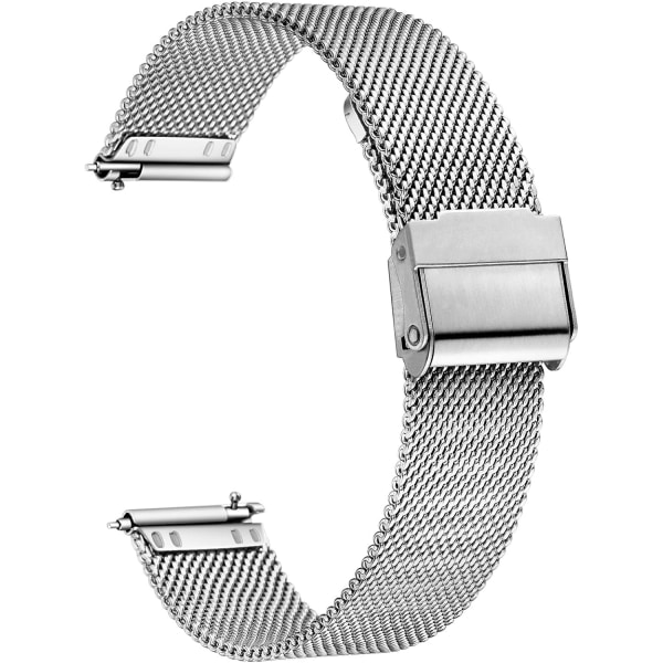 Rostfritt stål watch Mesh -rem Quick Release Herr Dam 20mm，L:2