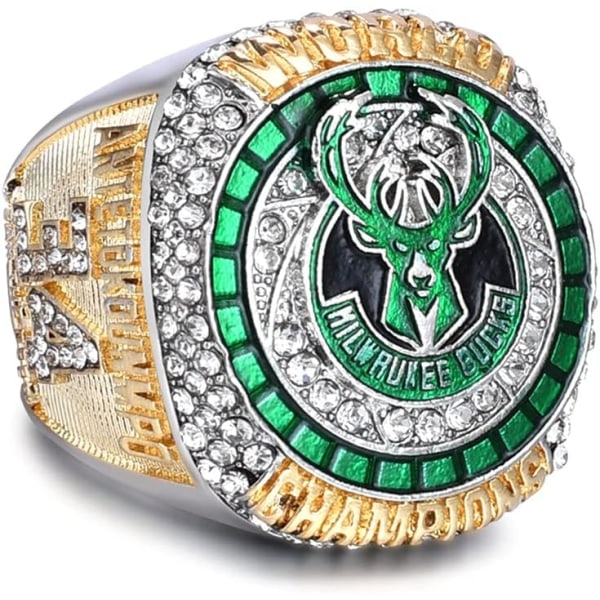 CDQ 2021 Bucks Championship Ring Replica Basketball Champions Ring STORLEK 10