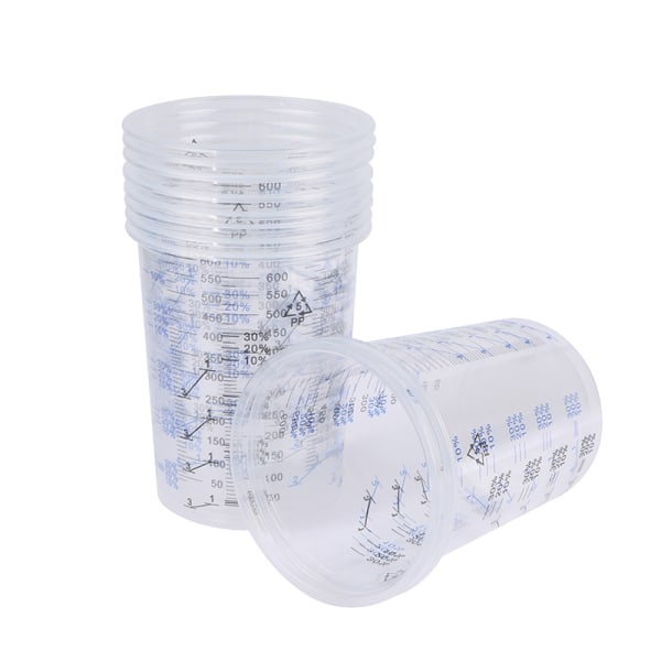 10st 600ml Plastfärgblandningsbägare Blandande gryta Färgblandning Ca one size