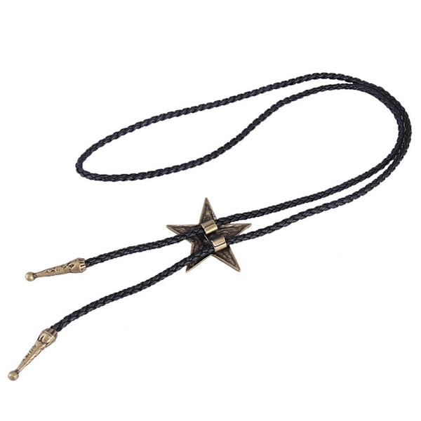 1/2/5 Musta PU-nahka Western Cowboy Rodeo Bolo Tie Bola Antikkipronssi 104cm Antique Brass 104cm 1Set