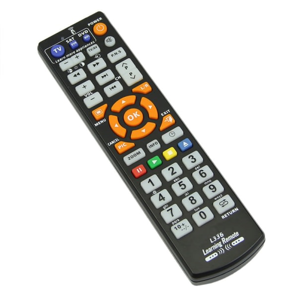 L336 Universal Smart fjernkontroll med læringsfunksjon for TV Black One Size