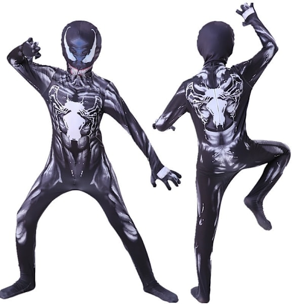 Venom-kostume til børn, dreng, superhelt, onesie, Halloween, rollespil, maske S(110-120cm) S(110-120cm)