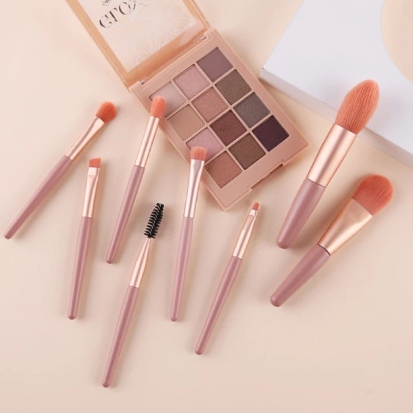 8 st Professionell Makeup Brush Beauty Concealer Set Rosa 8f33