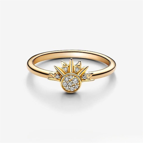Celestial Sol og Måne Ringsæt, Glimtende Sol Måne Ring Med 14k Guld/Sølvbelægning 7