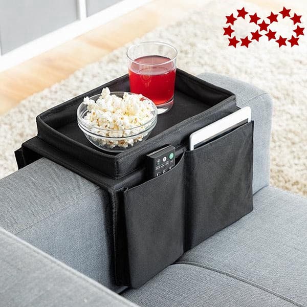 Sofabrett med Organizer – Armlenebrett – Svart