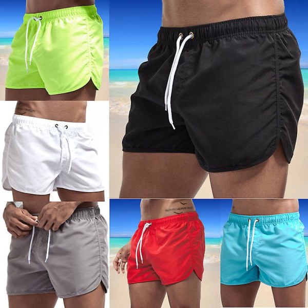 Avslappade strandshorts för män, vita, 3XL, zdq