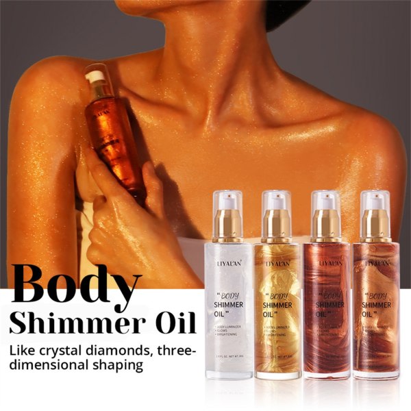 Liquid-Illuminator, Body Highlighter Makeup Smooth Shimmer Glow Liquid Foundation for ansikt og kropp A