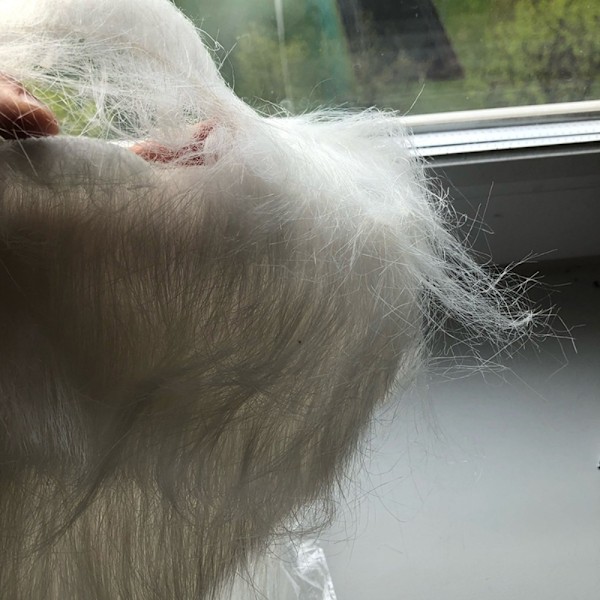 2ST Fake Beard Langt Fluffy Skjegg GRÅT Gray
