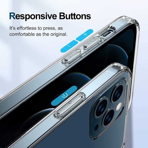Compatible with iPhone 12 Transparent Shockproof Case MagSafe Compatible Transparent Transparent