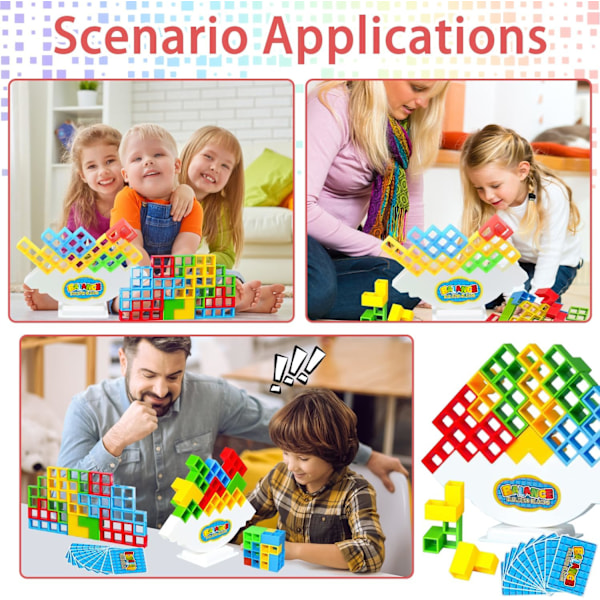 Balanceblok, russiske byggeklodser, dekompressionsbalancebyggeklodser, Tetris Tower Balance Building Toy, Balancerende stablinglegetøj 16 pieces