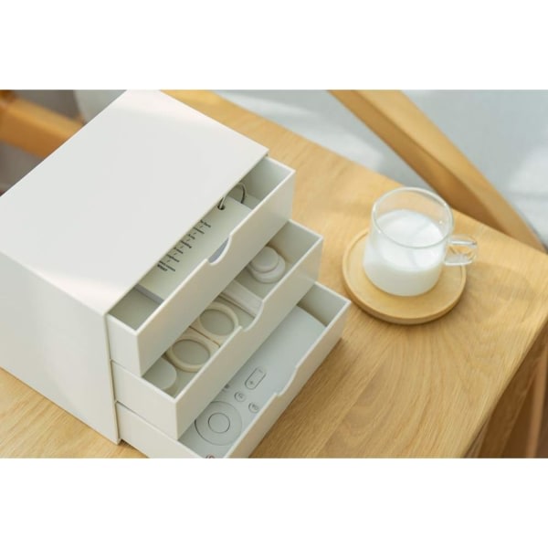 3-lådors organizer, kompakt sett for kosmetikk, tandvårdsartikler, baderom, sovsal, skrivebord