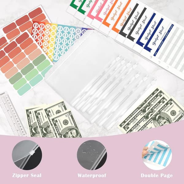 A6 Budget Folder - A6 Accounting Book - A6 Notebook - Budget Planner Folder Set - Laser Budget Organizer Made of PU Leather