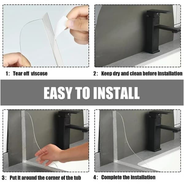 2 stk. bruseskærm til badekar, akrylhjørne vandstop-sæt