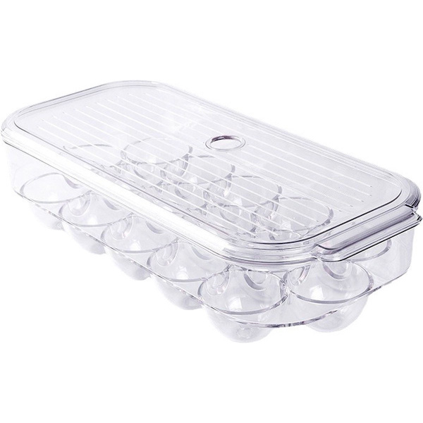 Egg Storage Box - Refrigerator Organizer - Egg Holder - Refrigerator - Egg Rack - Storage Box - Transparent