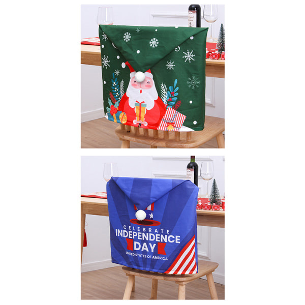 Julserie Stolsöverdrag Hem Dubbelsidig tryckt stol Ba Multicolor 50*60CM