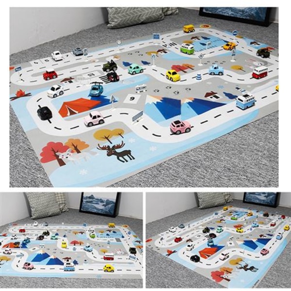Lekmatta för barn Byggnader Väg Stad Spel Bilparkering Pedagogiska leksaker Babygym - Flerfärgad