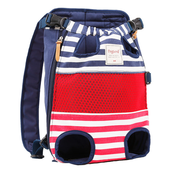 Hundbärande ryggsäck, håndfri kattreseväska rød og blå