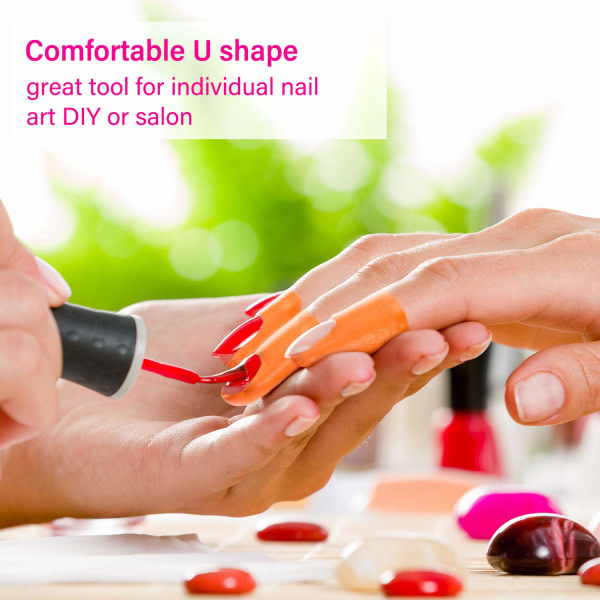 CDQ 200 bitar nagellacksskydd Spillsäkert avdragna nagelklistermärken U-formad engångstejp（slumpmässig färg）